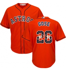 Men's Majestic Houston Astros #26 Anthony Gose Authentic Orange Team Logo Fashion Cool Base MLB Jersey