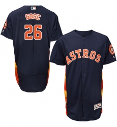 Men's Majestic Houston Astros #26 Anthony Gose Navy Blue Alternate Flex Base Authentic Collection MLB Jersey