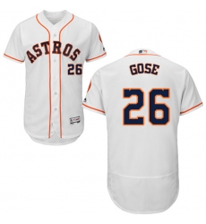 Men's Majestic Houston Astros #26 Anthony Gose White Home Flex Base Authentic Collection MLB Jersey