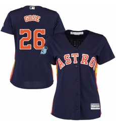 Women's Majestic Houston Astros #26 Anthony Gose Authentic Navy Blue Alternate Cool Base MLB Jersey