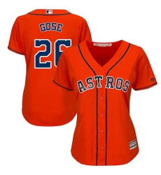 Women's Majestic Houston Astros #26 Anthony Gose Authentic Orange Alternate Cool Base MLB Jersey