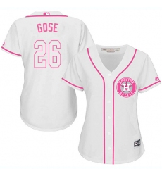 Women's Majestic Houston Astros #26 Anthony Gose Authentic White Fashion Cool Base MLB Jersey