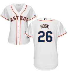Women's Majestic Houston Astros #26 Anthony Gose Authentic White Home Cool Base MLB Jersey
