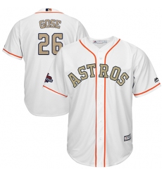 Youth Majestic Houston Astros #26 Anthony Gose Authentic White 2018 Gold Program Cool Base MLB Jersey