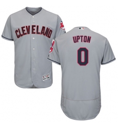 Men's Majestic Cleveland Indians #0 B.J. Upton Grey Road Flex Base Authentic Collection MLB Jersey