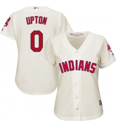 Women's Majestic Cleveland Indians #0 B.J. Upton Authentic Cream Alternate 2 Cool Base MLB Jersey