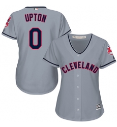 Women's Majestic Cleveland Indians #0 B.J. Upton Authentic Grey Road Cool Base MLB Jersey