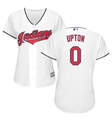 Women's Majestic Cleveland Indians #0 B.J. Upton Authentic White Home Cool Base MLB Jersey