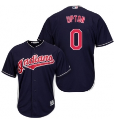 Youth Majestic Cleveland Indians #0 B.J. Upton Replica Navy Blue Alternate 1 Cool Base MLB Jersey