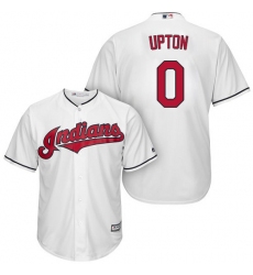 Youth Majestic Cleveland Indians #0 B.J. Upton Replica White Home Cool Base MLB Jersey