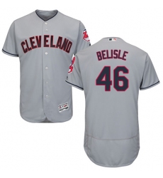 Men's Majestic Cleveland Indians #46 Matt Belisle Grey Road Flex Base Authentic Collection MLB Jersey