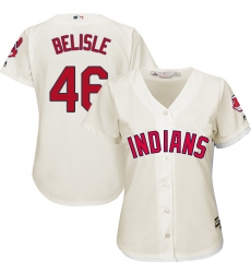Women's Majestic Cleveland Indians #46 Matt Belisle Replica Cream Alternate 2 Cool Base MLB Jersey