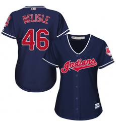 Women's Majestic Cleveland Indians #46 Matt Belisle Replica Navy Blue Alternate 1 Cool Base MLB Jersey