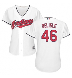 Women's Majestic Cleveland Indians #46 Matt Belisle Replica White Home Cool Base MLB Jersey