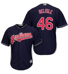 Youth Majestic Cleveland Indians #46 Matt Belisle Replica Navy Blue Alternate 1 Cool Base MLB Jersey