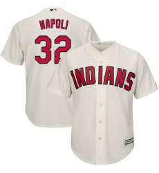 Men's Majestic Cleveland Indians #32 Mike Napoli Replica Cream Alternate 2 Cool Base MLB Jersey