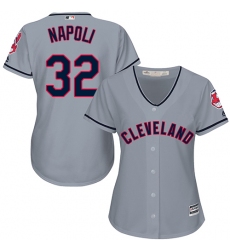 Women's Majestic Cleveland Indians #32 Mike Napoli Replica Grey Road Cool Base MLB Jersey