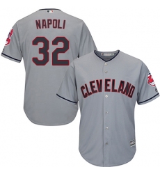 Youth Majestic Cleveland Indians #32 Mike Napoli Replica Grey Road Cool Base MLB Jersey
