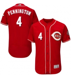 Men's Majestic Cincinnati Reds #4 Cliff Pennington Red Alternate Flex Base Authentic Collection MLB Jersey
