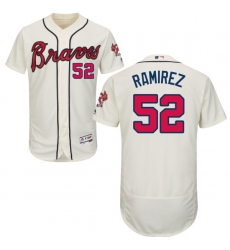 Men's Majestic Atlanta Braves #52 Jose Ramirez Cream Alternate Flex Base Authentic Collection MLB Jersey
