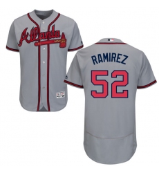 Men's Majestic Atlanta Braves #52 Jose Ramirez Grey Road Flex Base Authentic Collection MLB Jersey