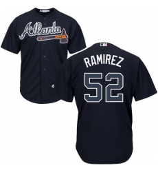 Men's Majestic Atlanta Braves #52 Jose Ramirez Replica Blue Alternate Road Cool Base MLB Jersey
