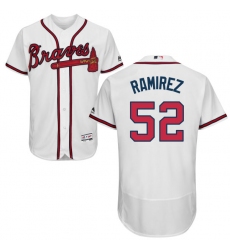 Men's Majestic Atlanta Braves #52 Jose Ramirez White Home Flex Base Authentic Collection MLB Jersey