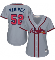 Women's Majestic Atlanta Braves #52 Jose Ramirez Replica Grey Road Cool Base MLB Jersey