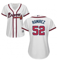 Women's Majestic Atlanta Braves #52 Jose Ramirez Replica White Home Cool Base MLB Jersey