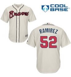 Youth Majestic Atlanta Braves #52 Jose Ramirez Authentic Cream Alternate 2 Cool Base MLB Jersey