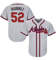 Youth Majestic Atlanta Braves #52 Jose Ramirez Replica Grey Road Cool Base MLB Jersey