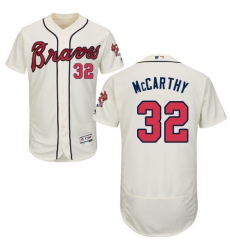 Men's Majestic Atlanta Braves #32 Brandon McCarthy Cream Alternate Flex Base Authentic Collection MLB Jersey