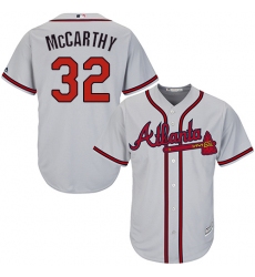 Men's Majestic Atlanta Braves #32 Brandon McCarthy Replica Grey Road Cool Base MLB Jersey