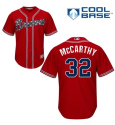 Men's Majestic Atlanta Braves #32 Brandon McCarthy Replica Red Alternate Cool Base MLB Jersey