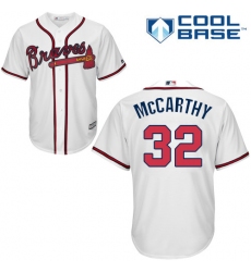 Men's Majestic Atlanta Braves #32 Brandon McCarthy Replica White Home Cool Base MLB Jersey