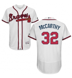 Men's Majestic Atlanta Braves #32 Brandon McCarthy White Home Flex Base Authentic Collection MLB Jersey
