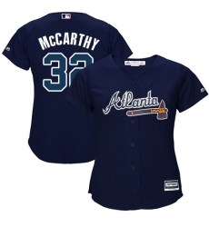 Women's Majestic Atlanta Braves #32 Brandon McCarthy Authentic Blue Alternate Road Cool Base MLB Jersey