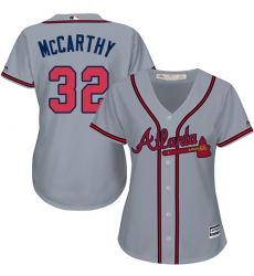 Women's Majestic Atlanta Braves #32 Brandon McCarthy Authentic Grey Road Cool Base MLB Jersey