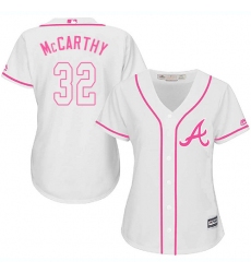 Women's Majestic Atlanta Braves #32 Brandon McCarthy Authentic White Fashion Cool Base MLB Jersey