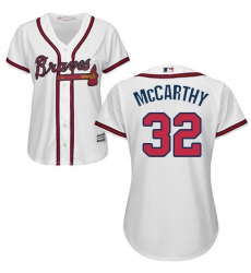 Women's Majestic Atlanta Braves #32 Brandon McCarthy Authentic White Home Cool Base MLB Jersey