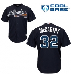 Youth Majestic Atlanta Braves #32 Brandon McCarthy Replica Blue Alternate Road Cool Base MLB Jersey