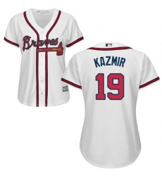 Women's Majestic Atlanta Braves #19 Scott Kazmir Replica White Home Cool Base MLB Jersey