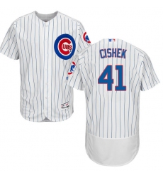 Men's Majestic Chicago Cubs #41 Steve Cishek White Home Flex Base Authentic Collection MLB Jersey