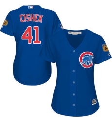 Women's Majestic Chicago Cubs #41 Steve Cishek Replica Royal Blue Alternate MLB Jersey