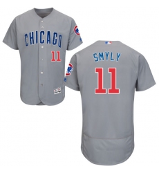 Men's Majestic Chicago Cubs #11 Drew Smyly Grey Road Flex Base Authentic Collection MLB Jersey