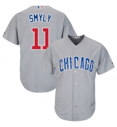 Men's Majestic Chicago Cubs #11 Drew Smyly Replica Grey Road Cool Base MLB Jersey