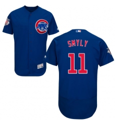 Men's Majestic Chicago Cubs #11 Drew Smyly Royal Blue Alternate Flex Base Authentic Collection MLB Jersey