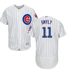 Men's Majestic Chicago Cubs #11 Drew Smyly White Home Flex Base Authentic Collection MLB Jersey