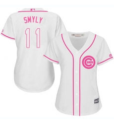 Women's Majestic Chicago Cubs #11 Drew Smyly Authentic White Fashion MLB Jersey