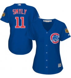 Women's Majestic Chicago Cubs #11 Drew Smyly Replica Royal Blue Alternate MLB Jersey
